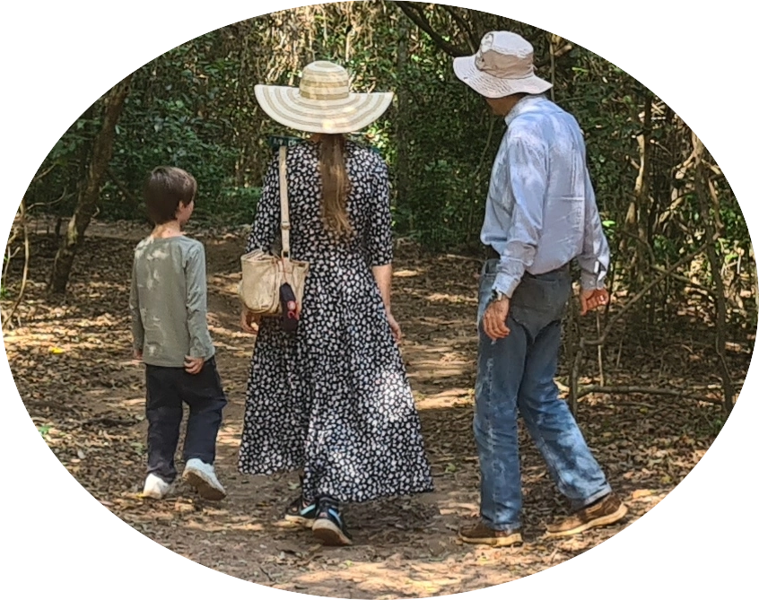 Kathy and family on a nature walk