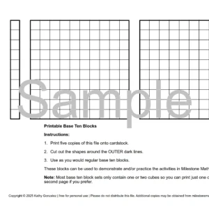 2D Base Ten Block Set